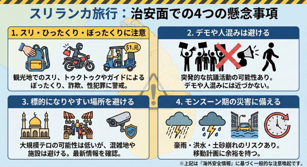 スリランカの治安面での注意点