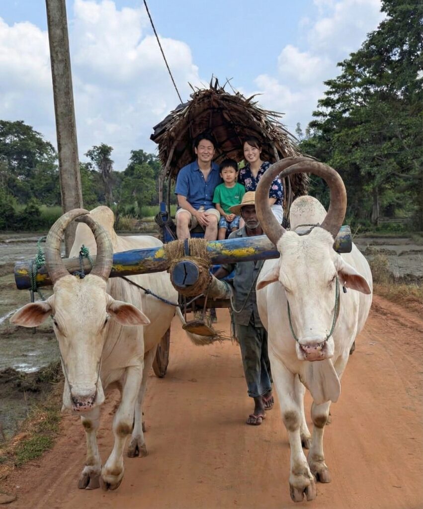 水牛の牛車での練り歩き