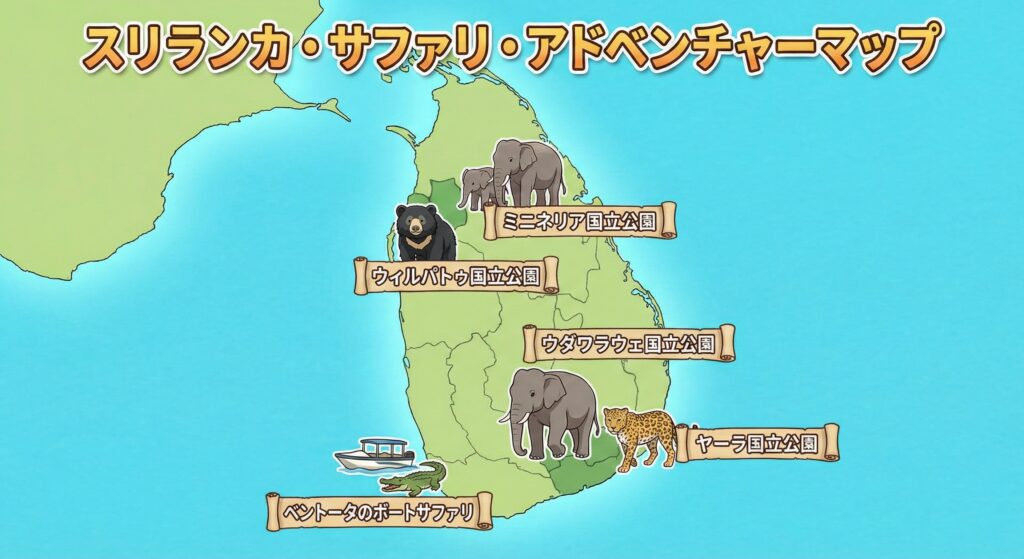 スリランカのサファリの場所