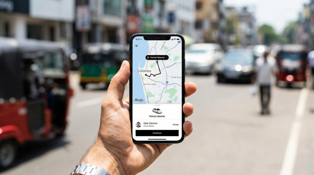 コロンボ市内ではUberアプリが比較的スムーズに機能する