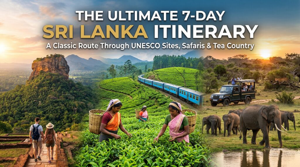 终极斯里兰卡7日游：穿越联合国教科文组织遗址、野生动物园和茶园的经典一周路线