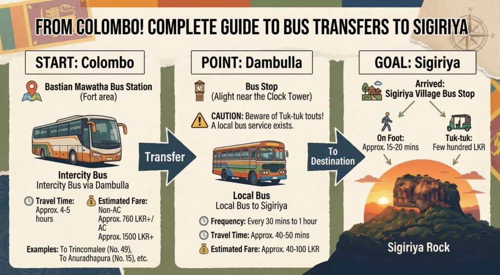 From Colombo to Sigiriya by bus