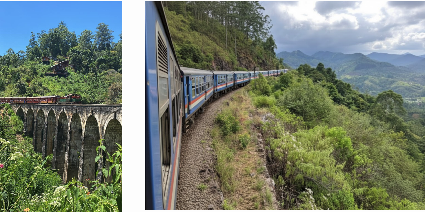 Scenic tea train journey toward Ella during a 2 week Sri Lanka itinerary