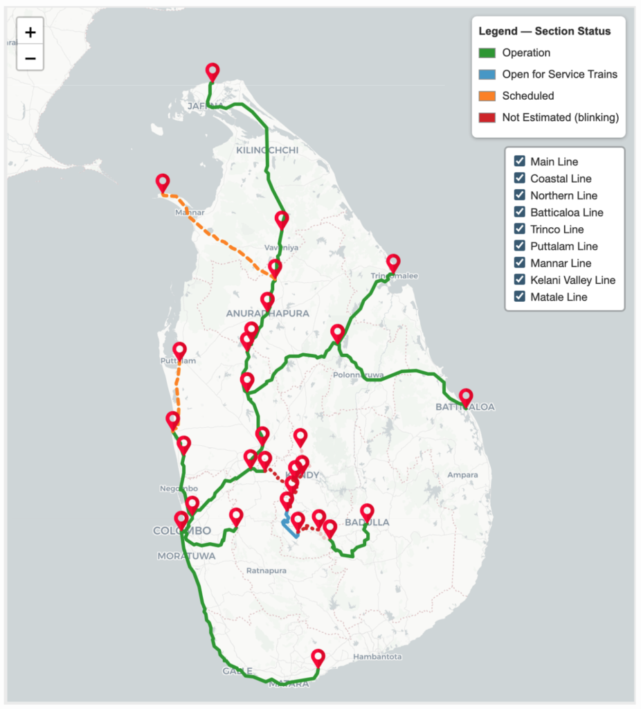 Sri Lanka's railway network