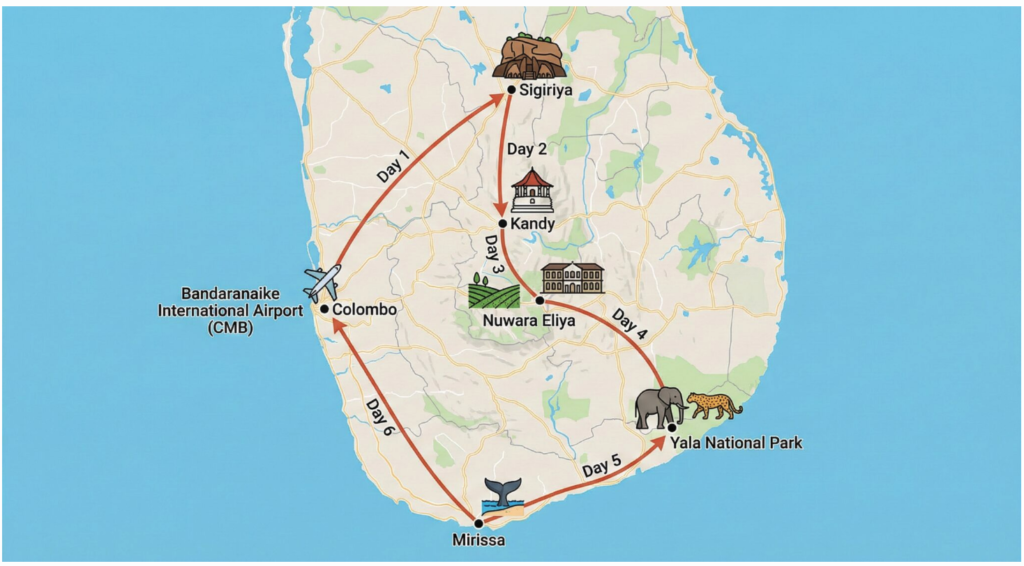 Sri Lanka 5day itinerary by car hire with driver