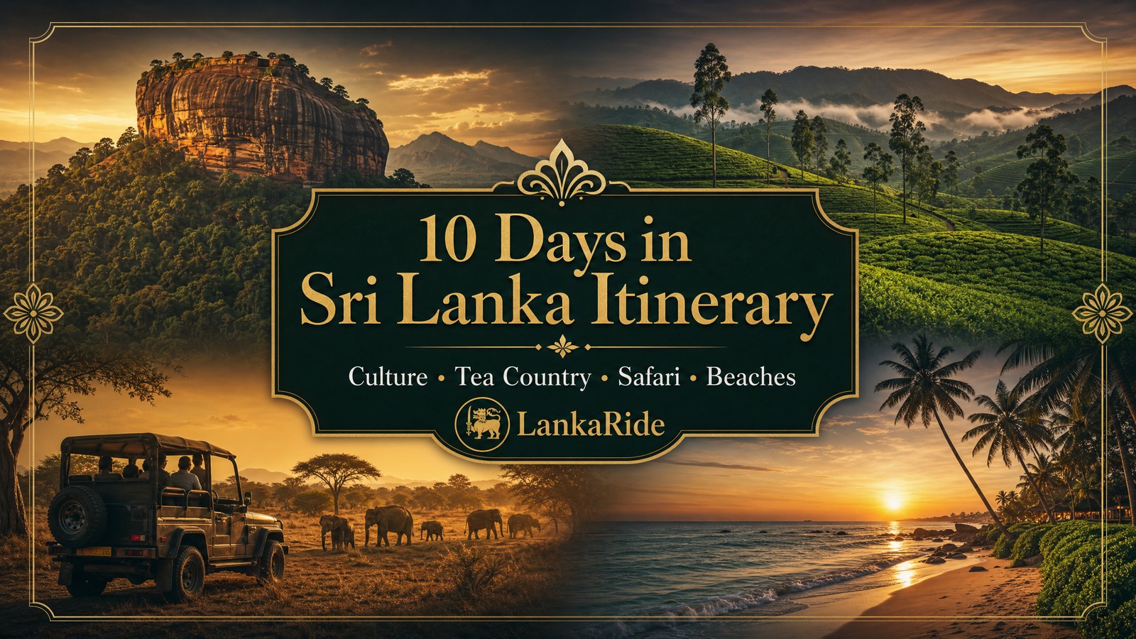Premium 10 days Sri Lanka itinerary with private driver through culture tea country safari and south coast