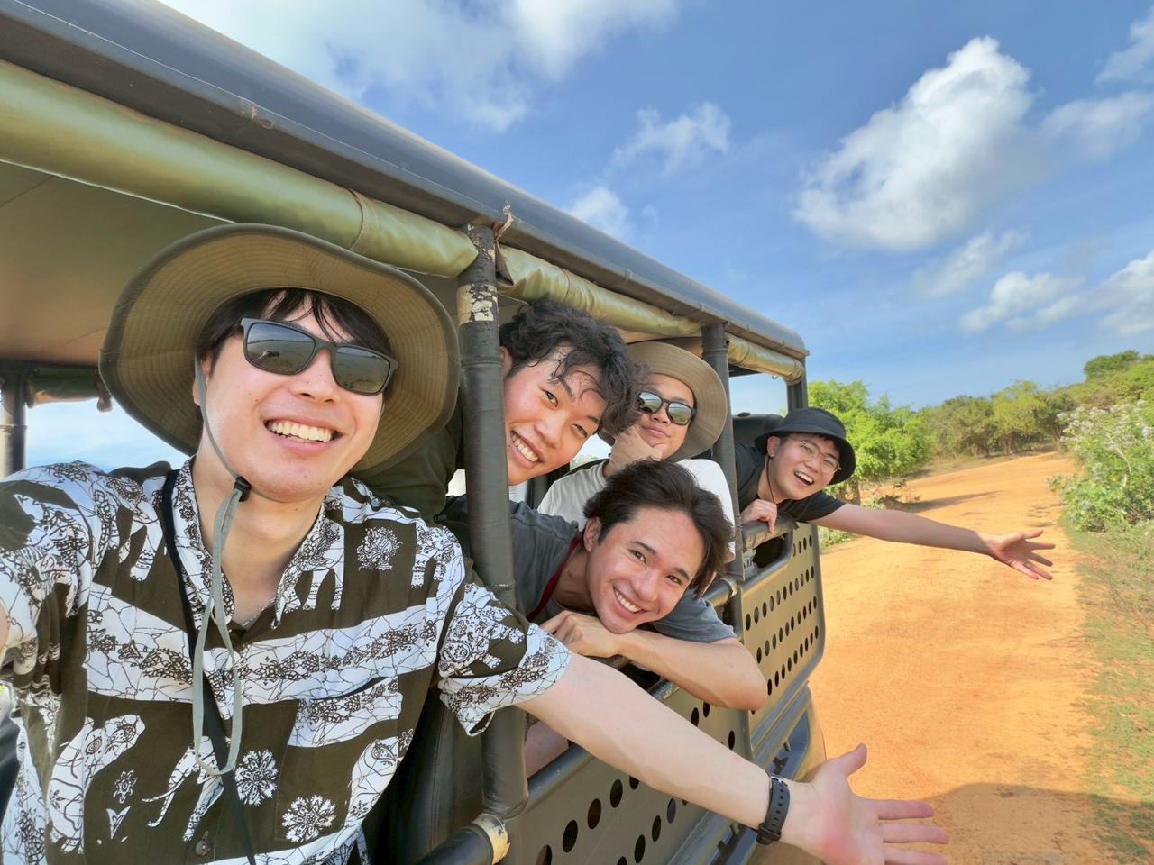 Yala National Park safari group inside a jeep during a Sri Lanka itinerary